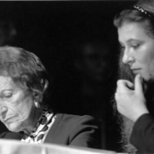 Eva Mattes, Ida Ehre, Irmgard Schleier und Ensemble bei der Matinee „Liederreise“, Theatermorgen in den Hamburger Kammerspielen, 27. September 1987