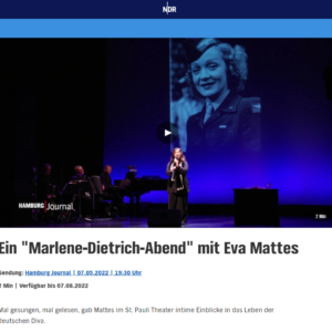 Wiedersehen mit Marlene Marlenes Nachtgedanken  (Auch der NDR berichtete über die Premiere im St. Pauli Theater)